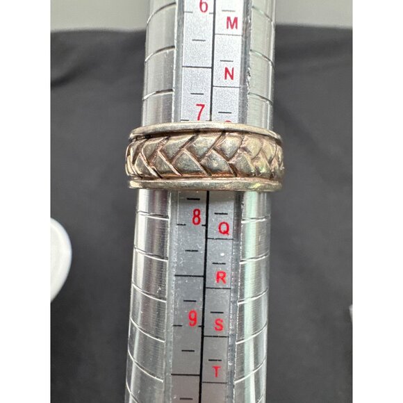 Sterling Silver 925 NF Nickel Free Braided Woven Pattern Ring Size 7.5 Mens Jewe - Picture 6 of 7